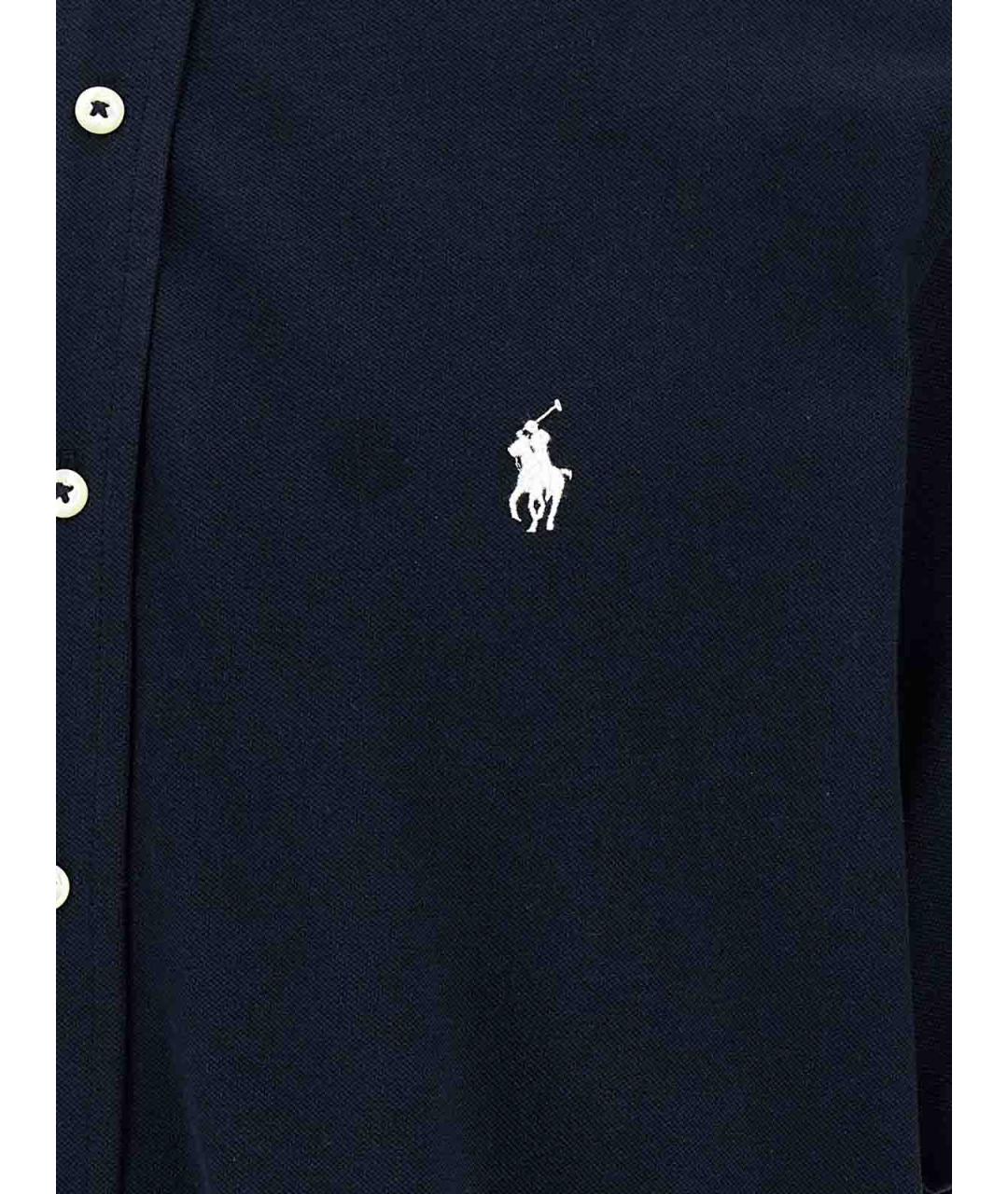 POLO RALPH LAUREN Синяя хлопковая классическая рубашка, фото 4