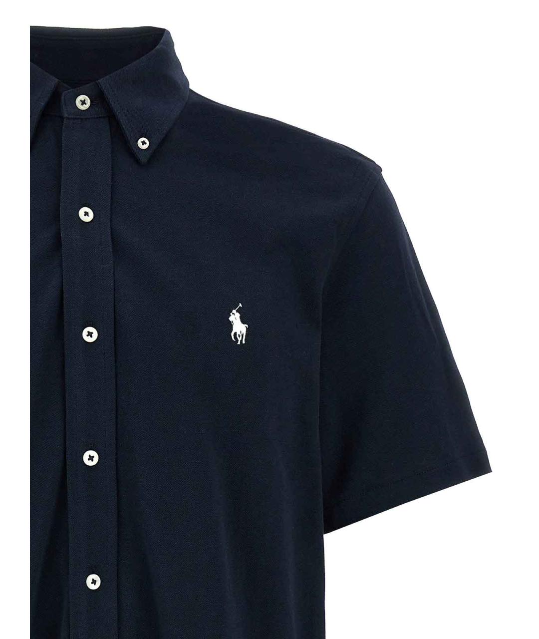 POLO RALPH LAUREN Синяя хлопковая классическая рубашка, фото 3