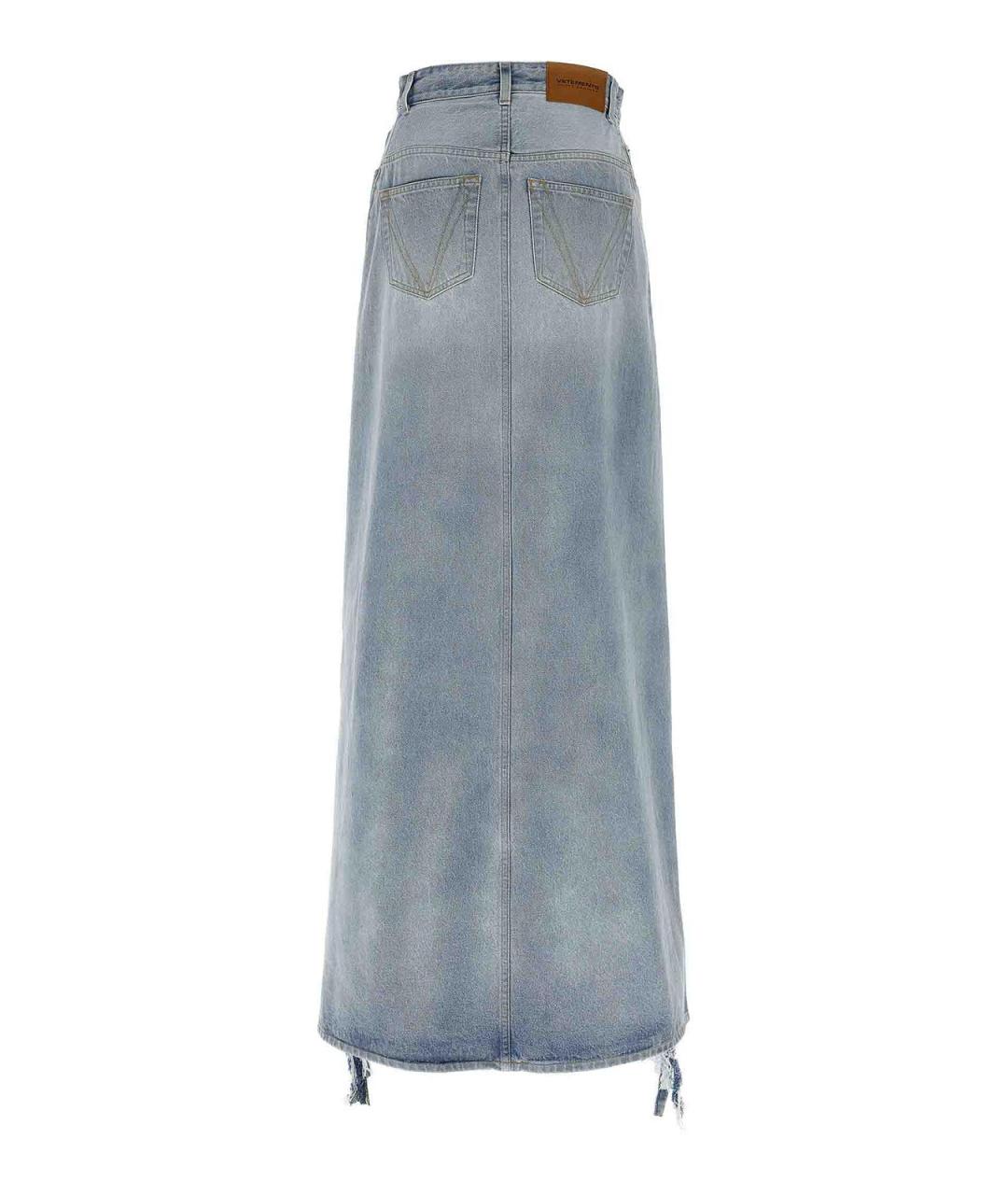 VETEMENTS Синяя хлопковая юбка миди, фото 2