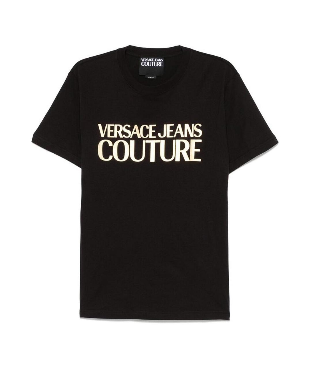 VERSACE JEANS COUTURE Черная хлопковая футболка, фото 1