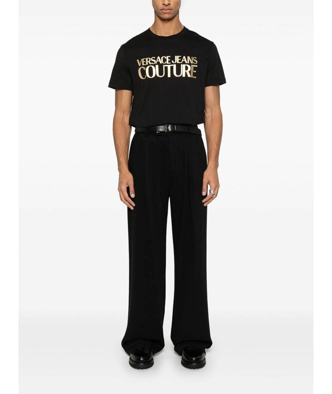 VERSACE JEANS COUTURE Черная хлопковая футболка, фото 4