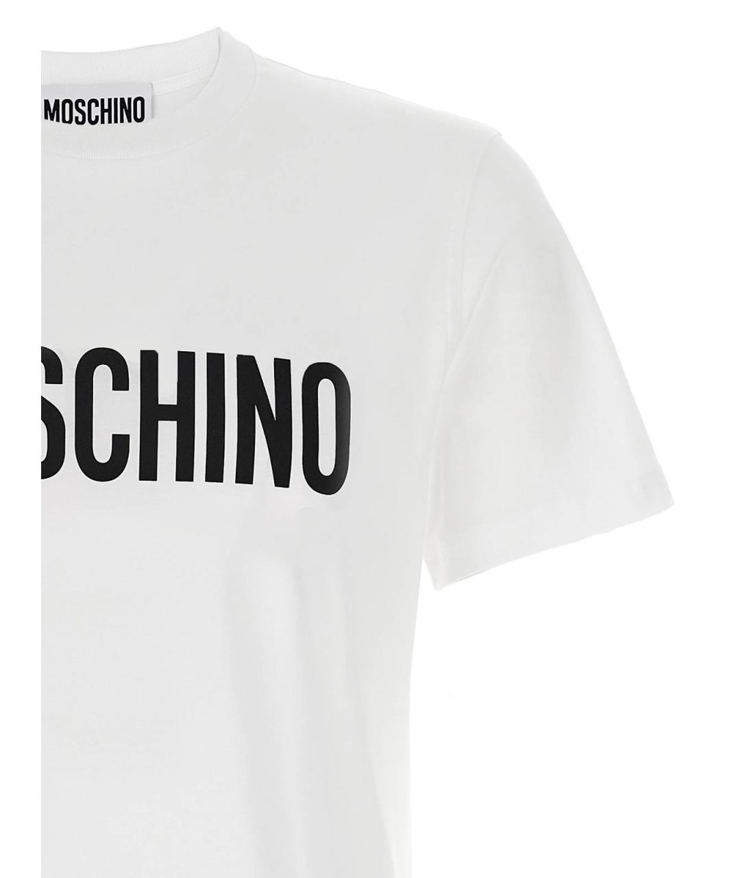 MOSCHINO Белая хлопковая футболка, фото 3