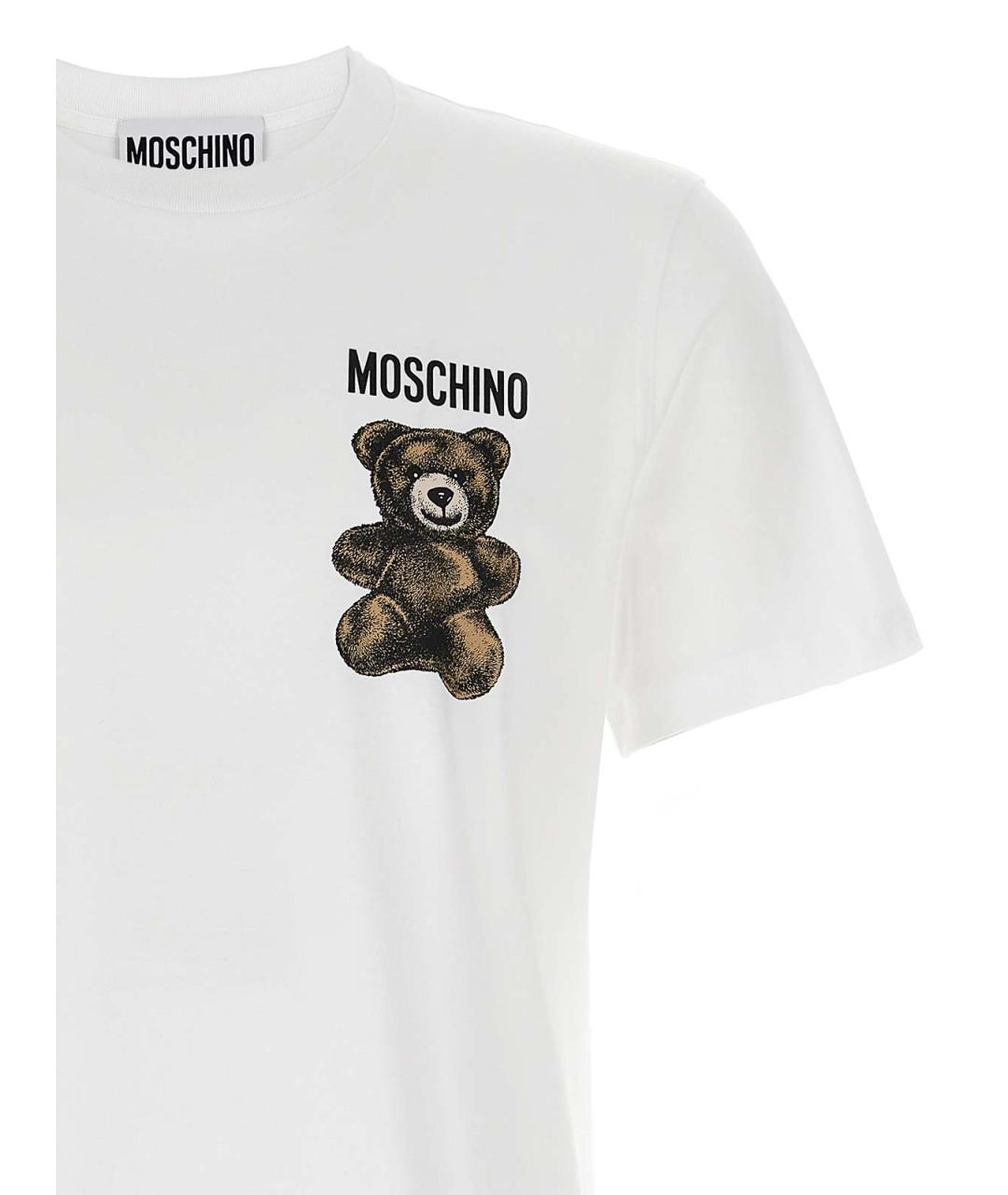 MOSCHINO Белая хлопковая футболка, фото 3
