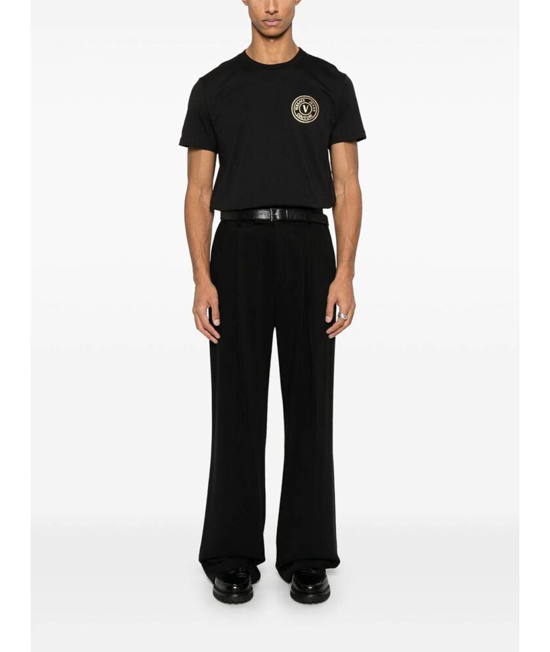 VERSACE JEANS COUTURE Черная хлопковая футболка, фото 4