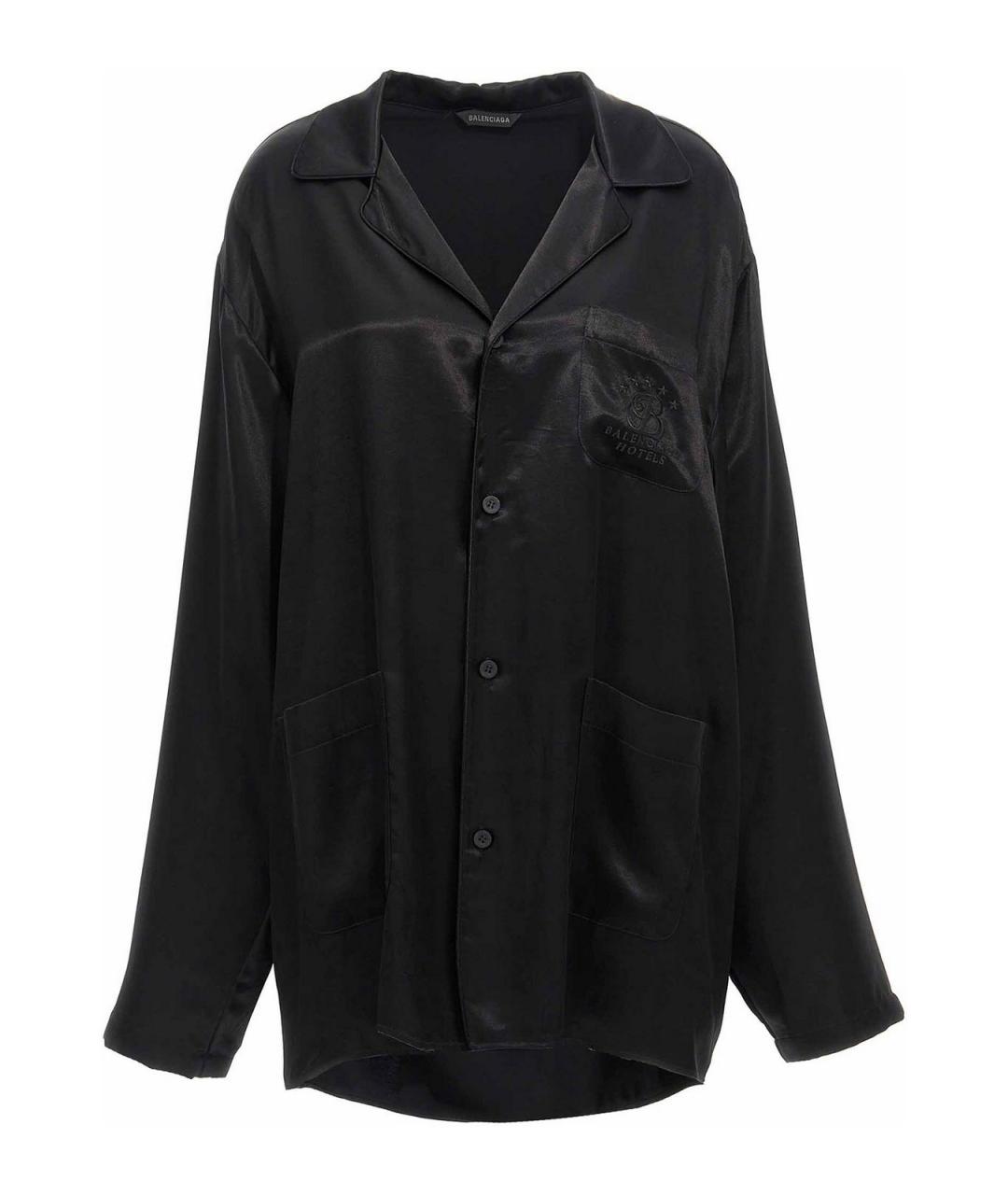 BALENCIAGA Черная вискозная рубашка, фото 1