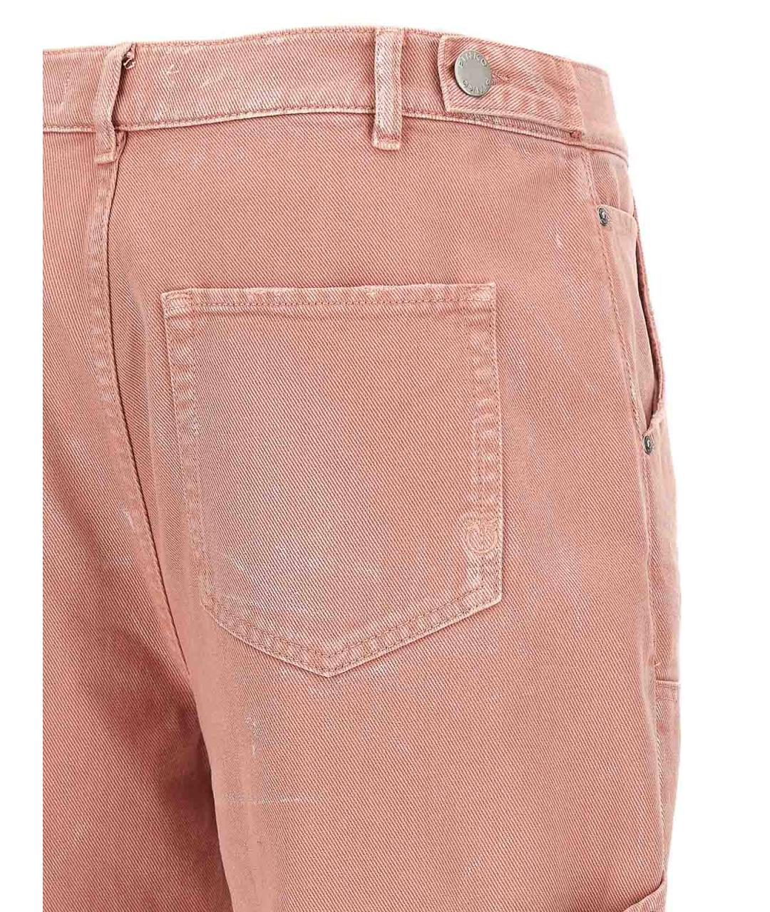PINKO Розовые хлопковые прямые джинсы, фото 4