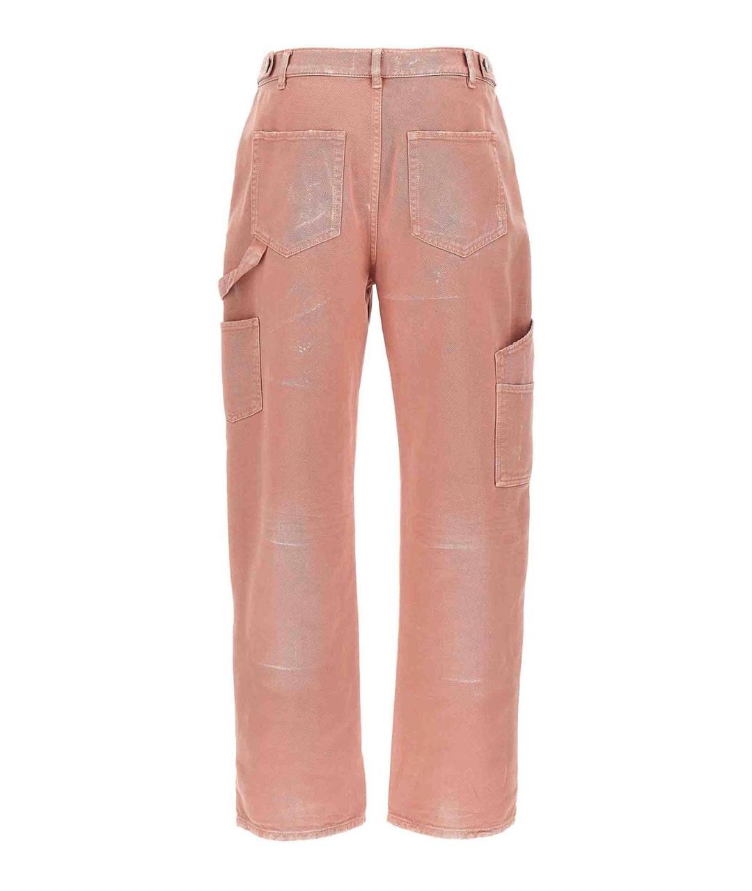 PINKO Розовые хлопковые прямые джинсы, фото 2