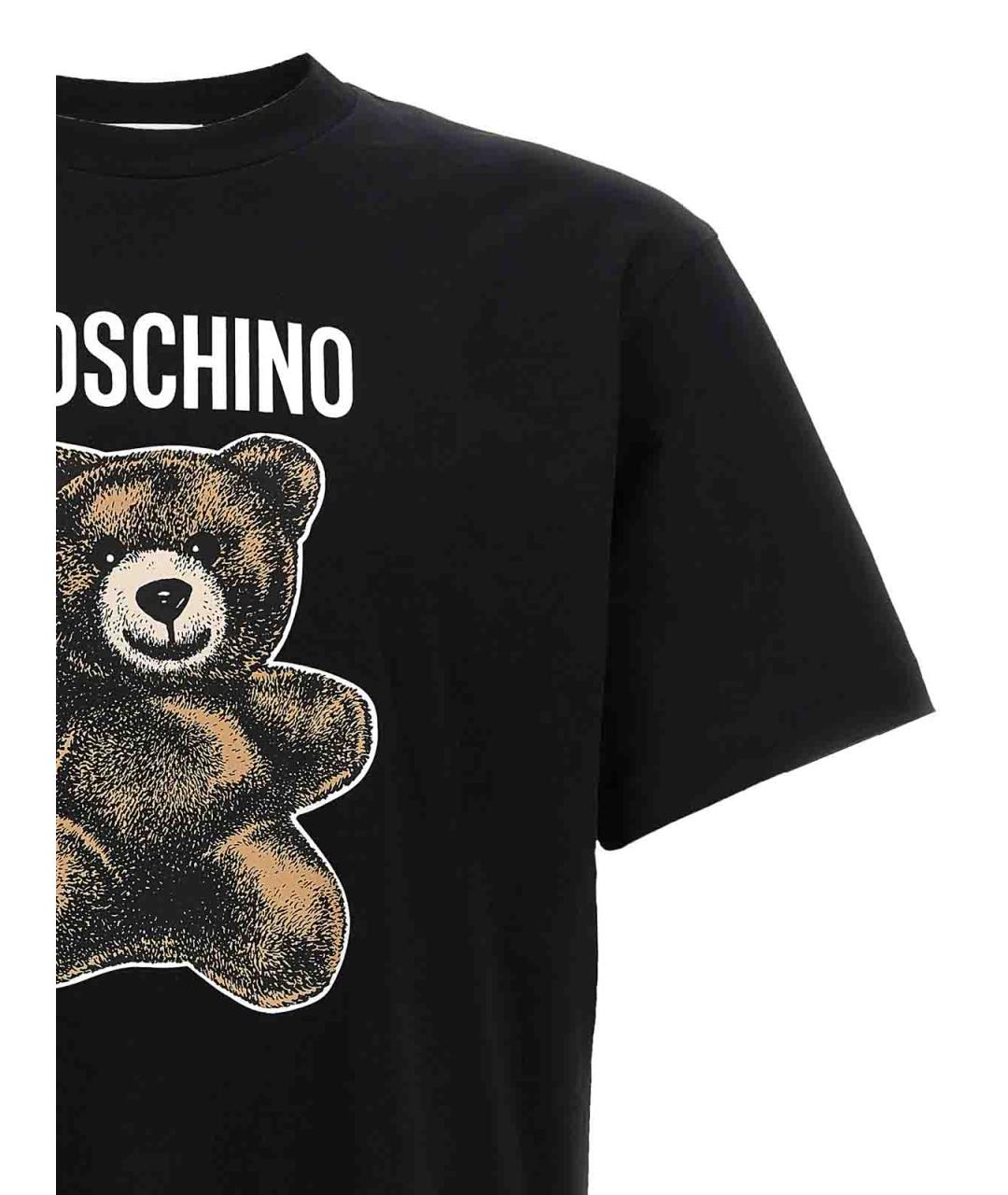 MOSCHINO Черная хлопковая футболка, фото 3