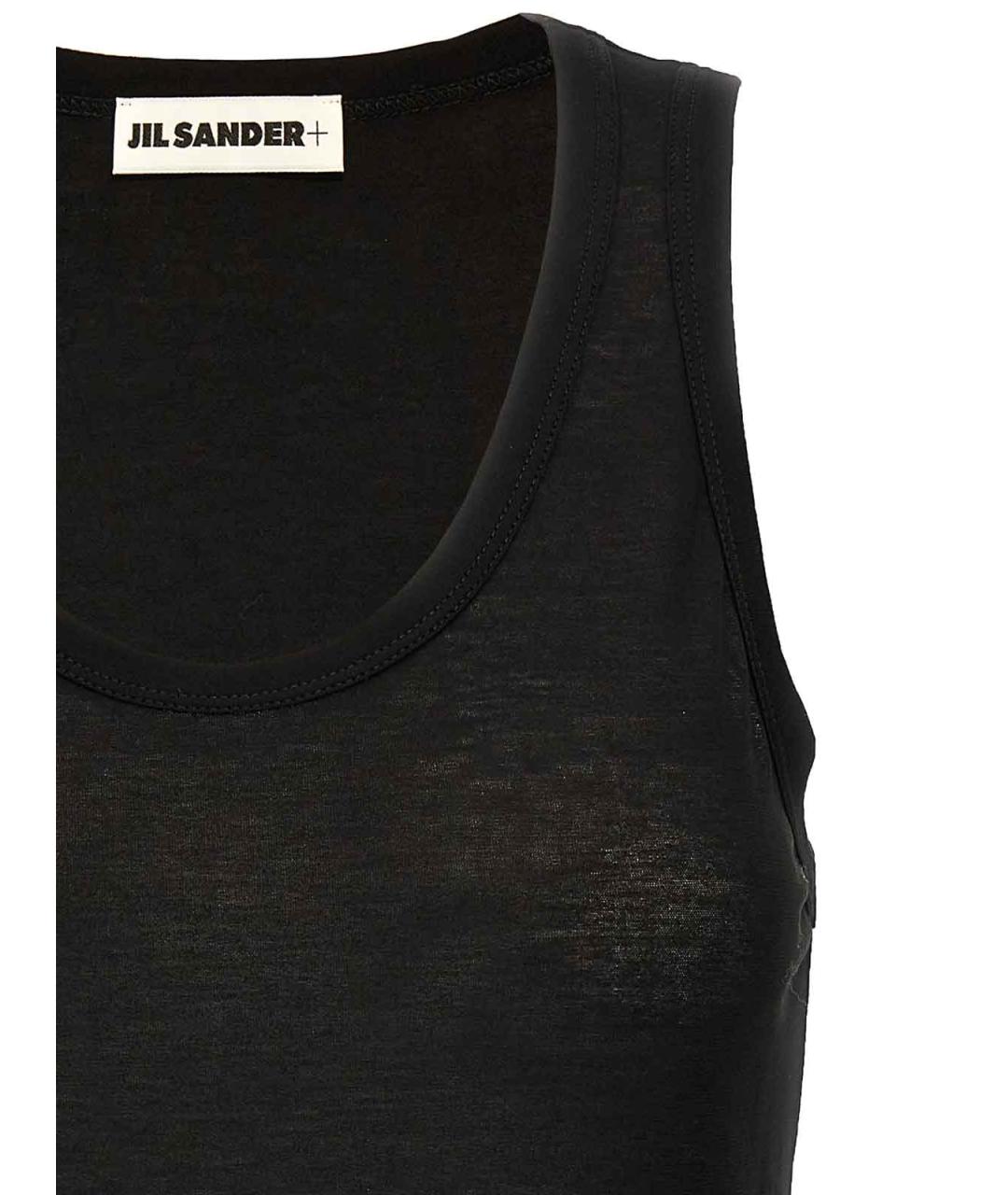 JIL SANDER Черная хлопковая майка, фото 3
