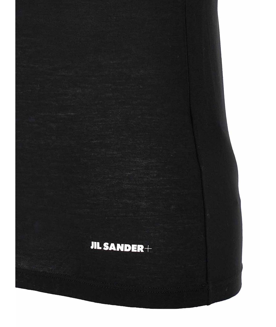 JIL SANDER Черная хлопковая майка, фото 4