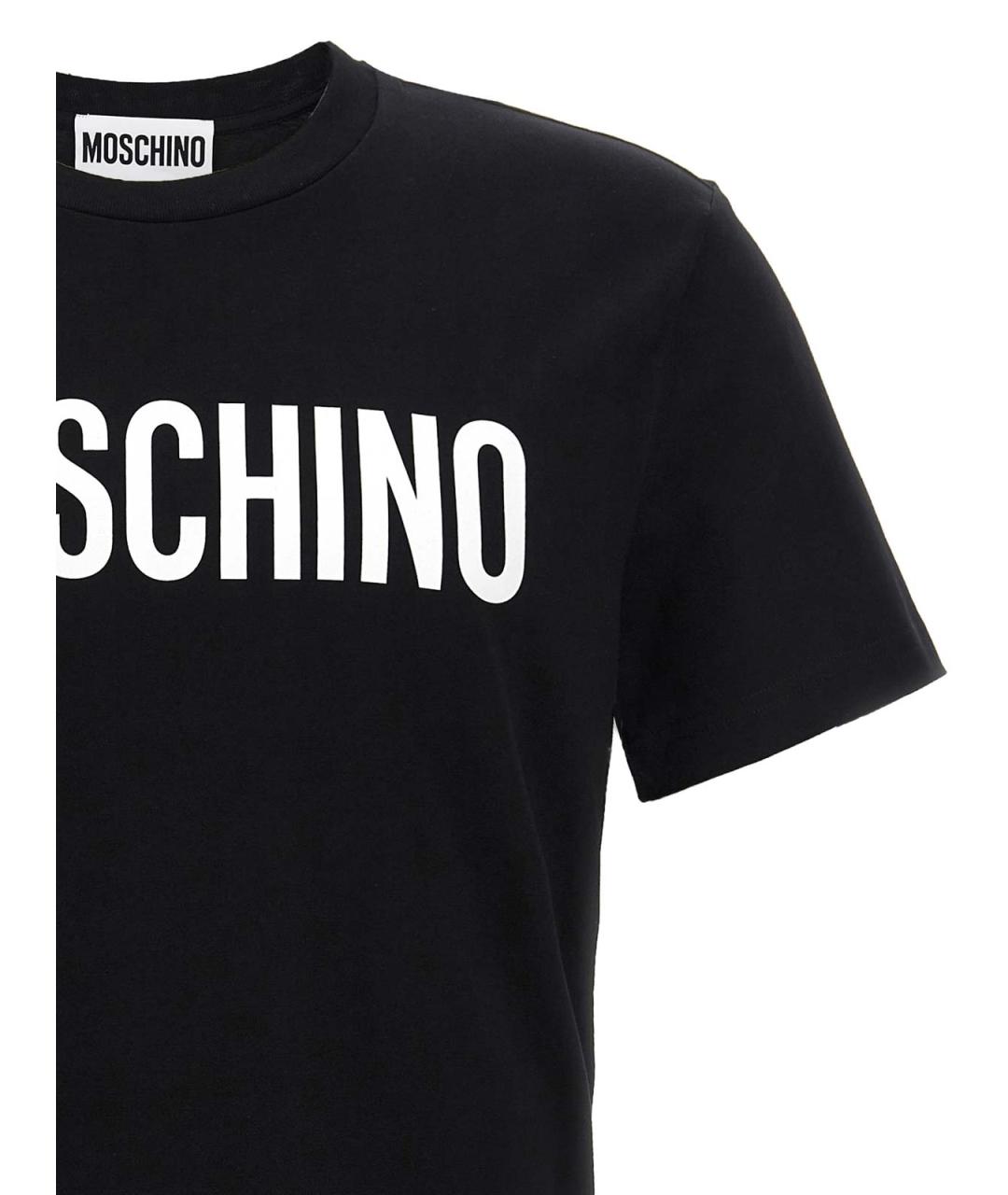 MOSCHINO Черная хлопковая футболка, фото 3