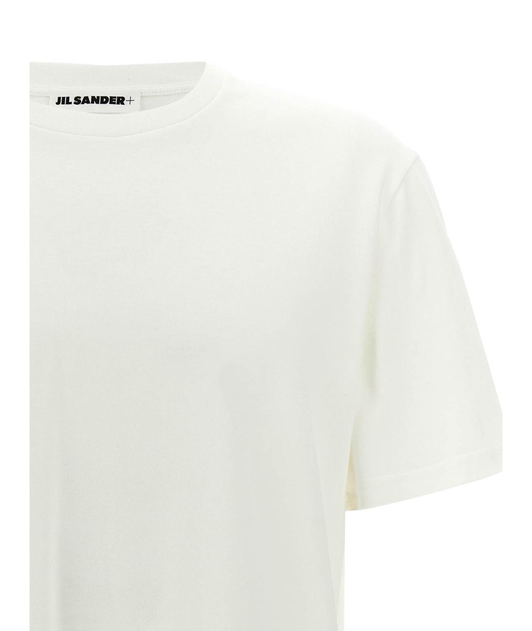 JIL SANDER Белая хлопковая футболка, фото 3