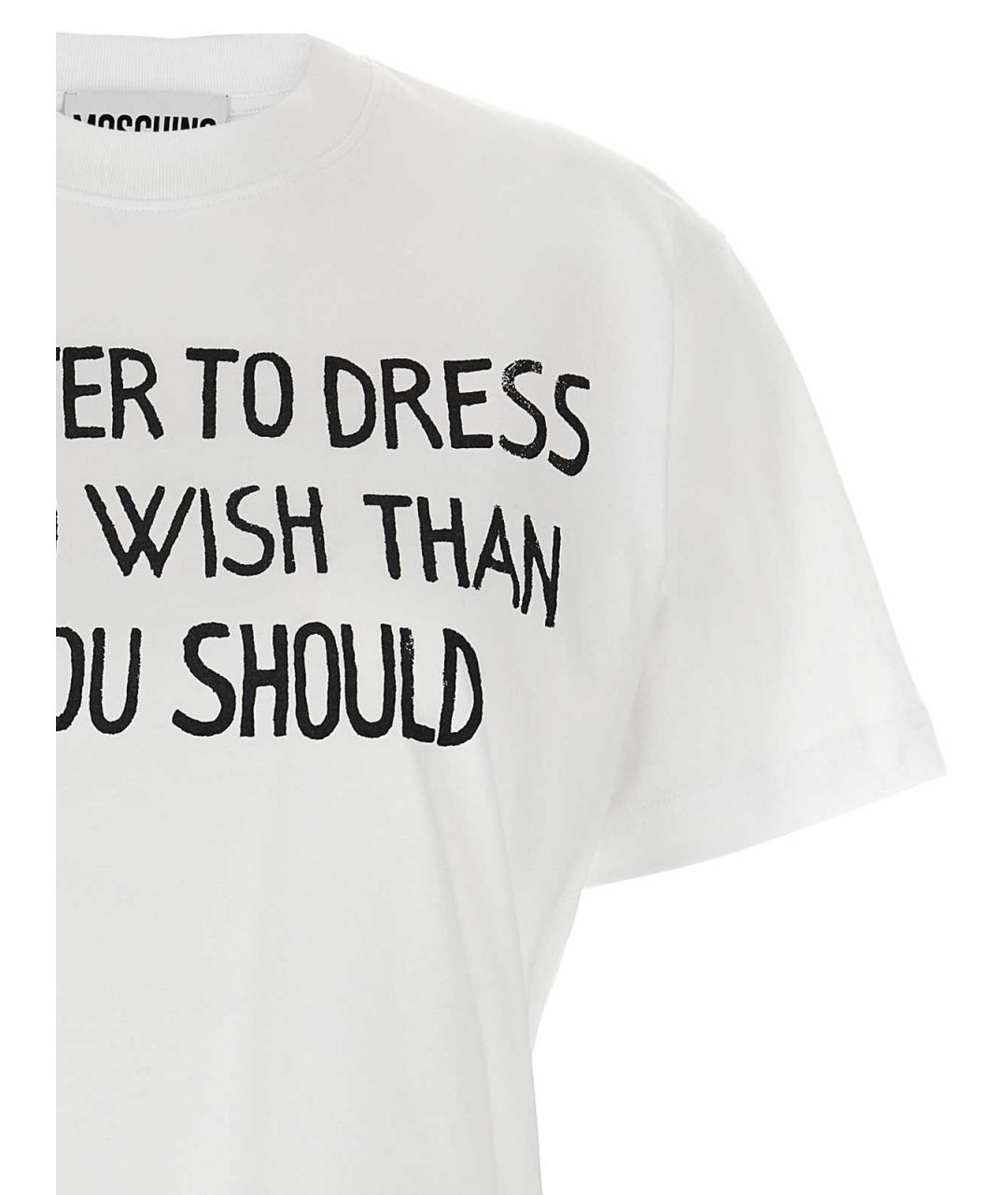 MOSCHINO Белая хлопковая футболка, фото 3