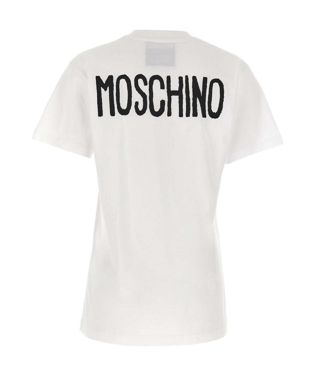 MOSCHINO Белая хлопковая футболка, фото 2