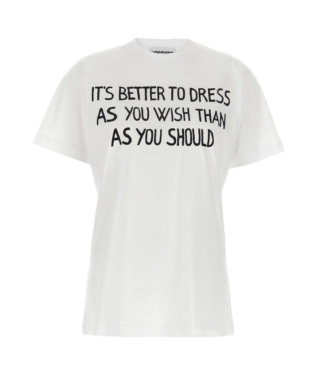 MOSCHINO Белая хлопковая футболка, фото 1