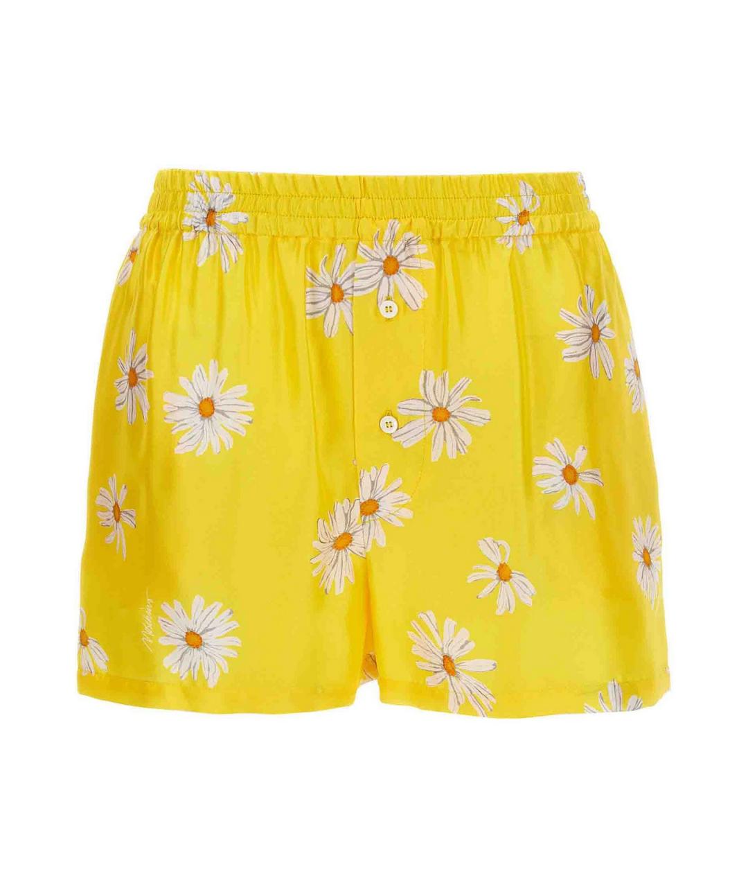 MOSCHINO Желтые шелковые шорты, фото 1