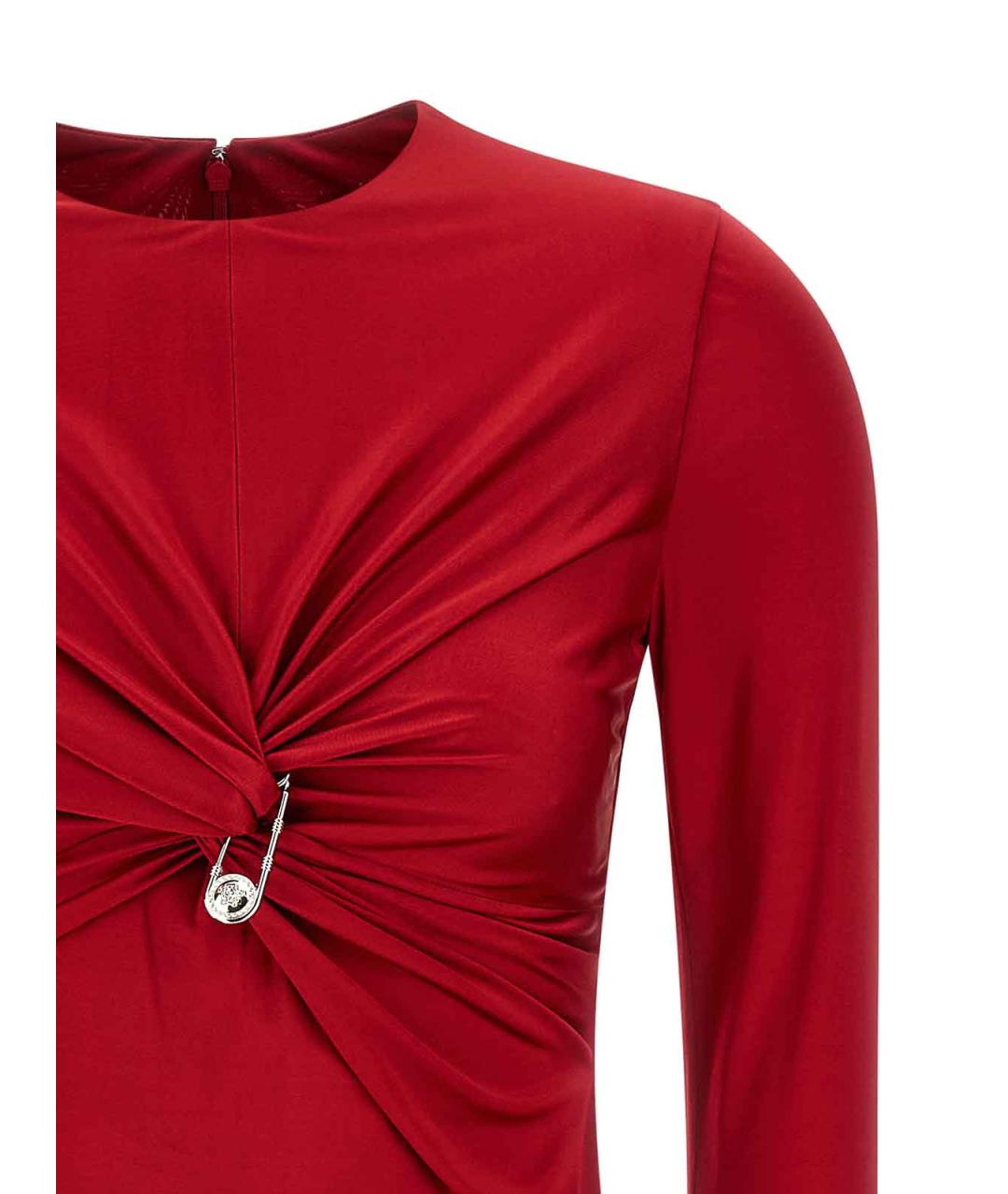 VERSACE Красное вискозное коктейльное платье, фото 3