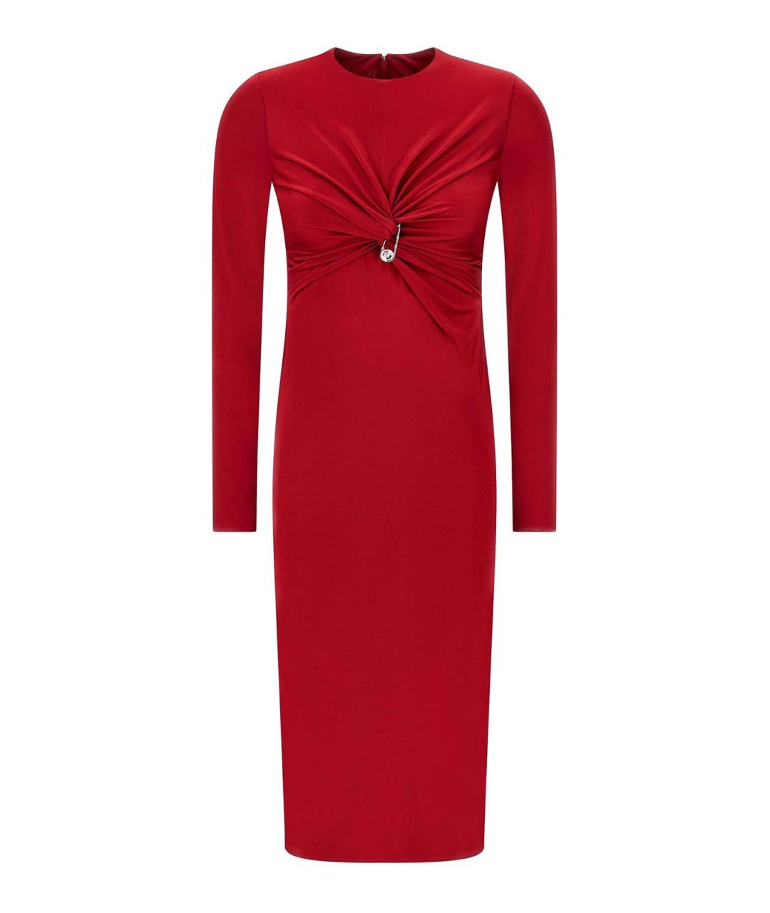 VERSACE Красное вискозное коктейльное платье, фото 1