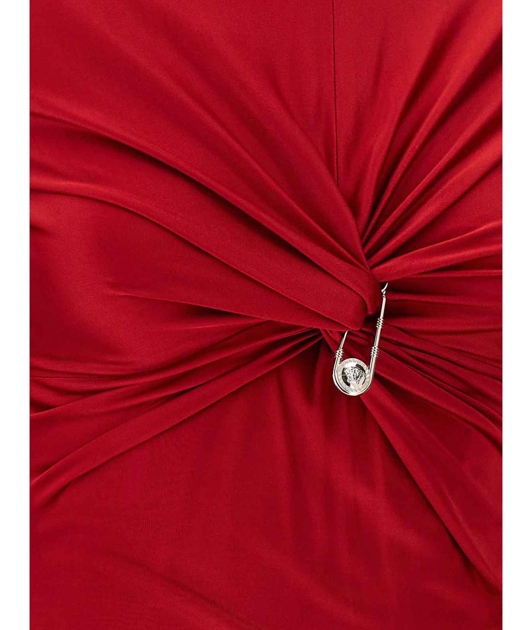 VERSACE Красное вискозное коктейльное платье, фото 4