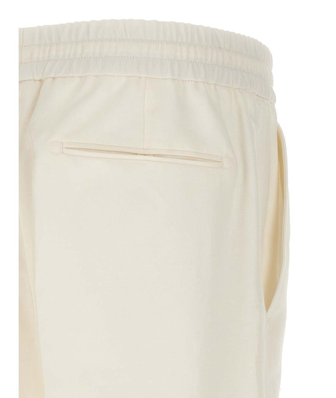 BRIONI Белые хлопковые повседневные брюки, фото 4