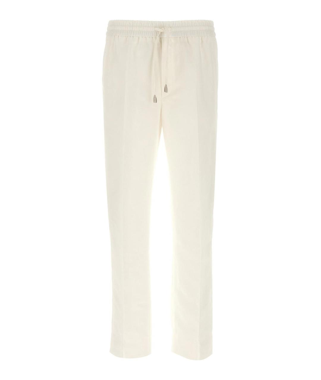 BRIONI Белые хлопковые повседневные брюки, фото 1