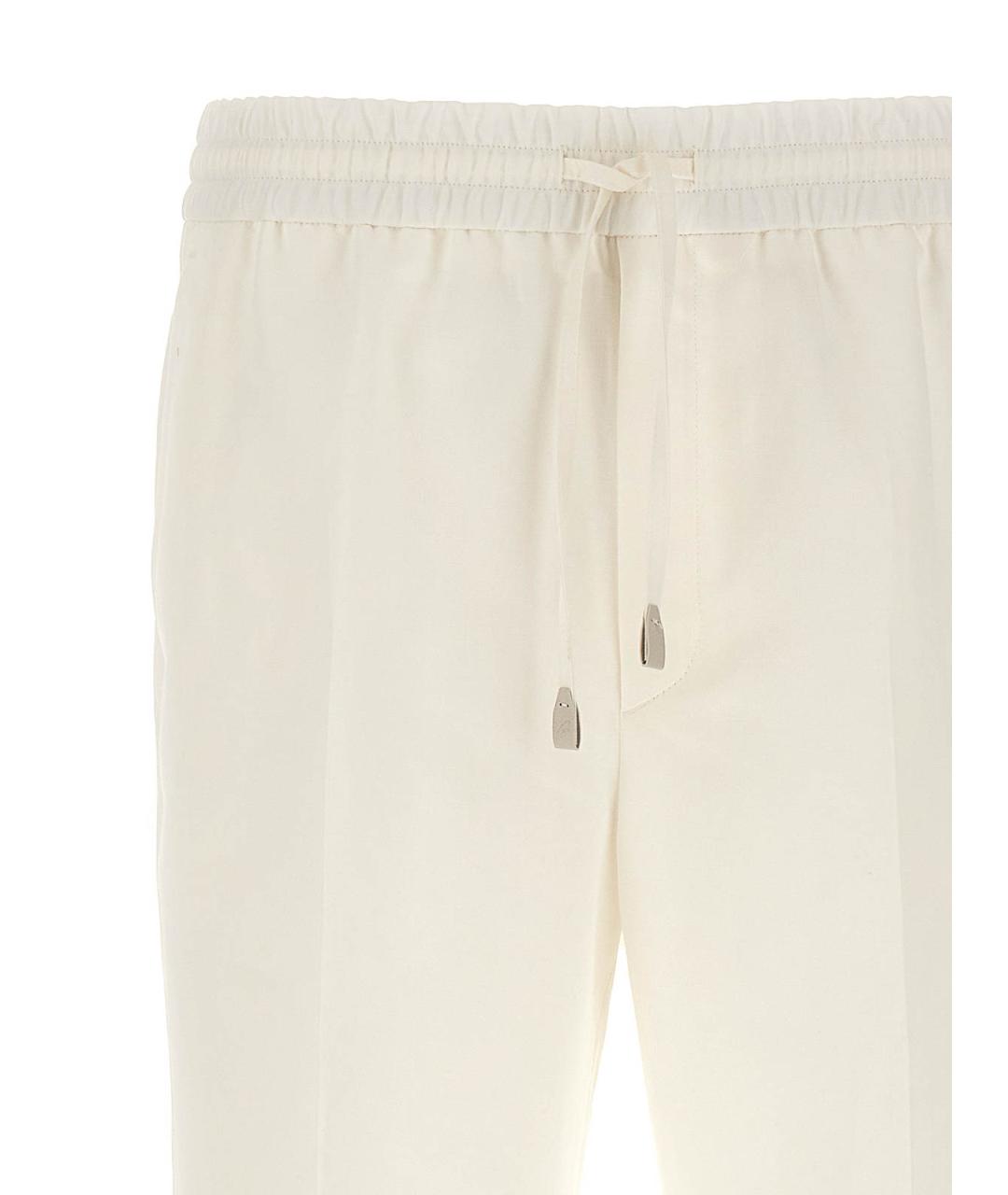 BRIONI Белые хлопковые повседневные брюки, фото 3