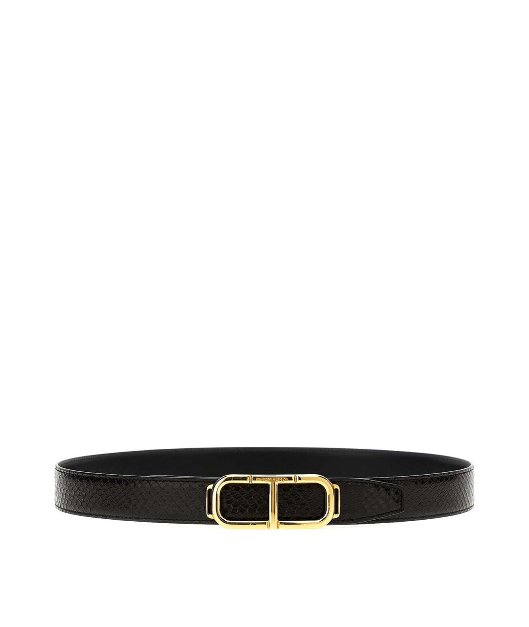 TOM FORD Черный ремень из экзотической кожи, фото 1