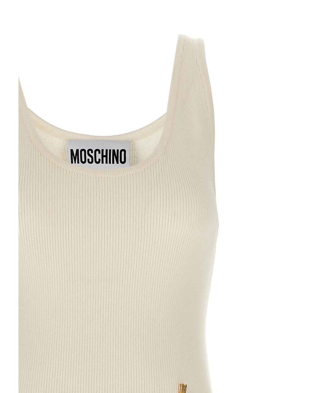 MOSCHINO Бежевая шелковая майка, фото 3
