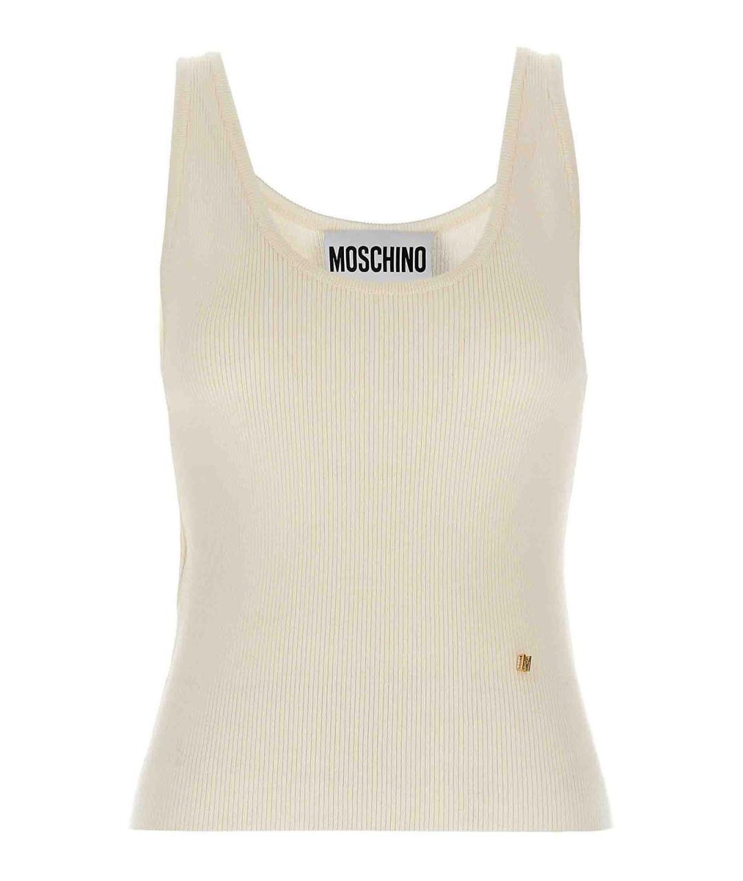 MOSCHINO Бежевая шелковая майка, фото 1