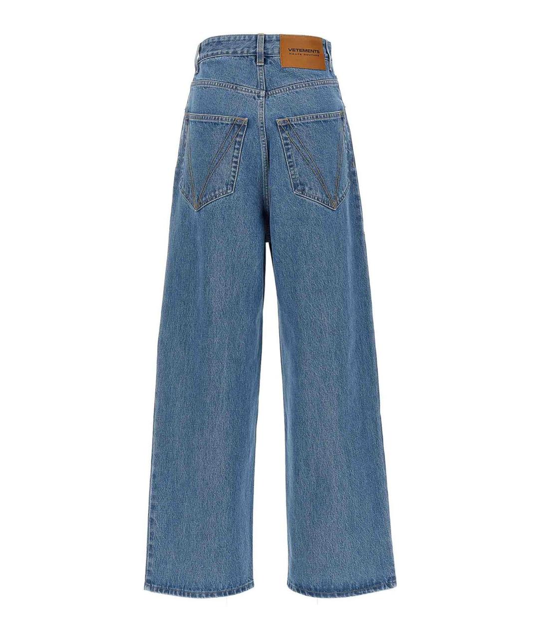 VETEMENTS Синие хлопковые джинсы клеш, фото 2