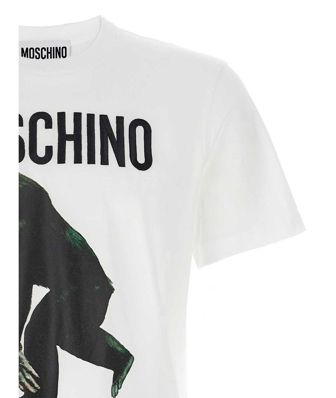 MOSCHINO Белая хлопковая футболка, фото 3