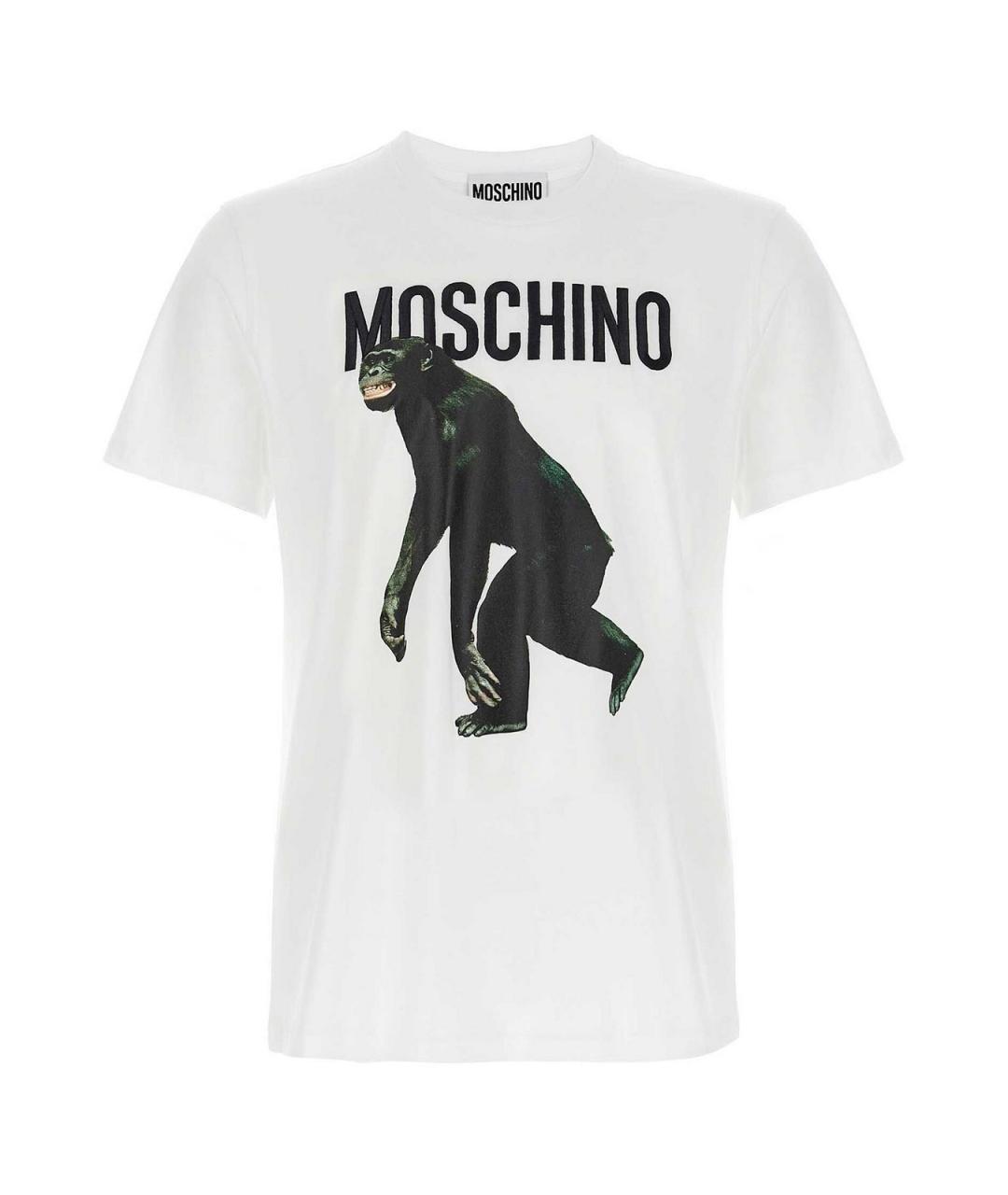 MOSCHINO Белая хлопковая футболка, фото 1