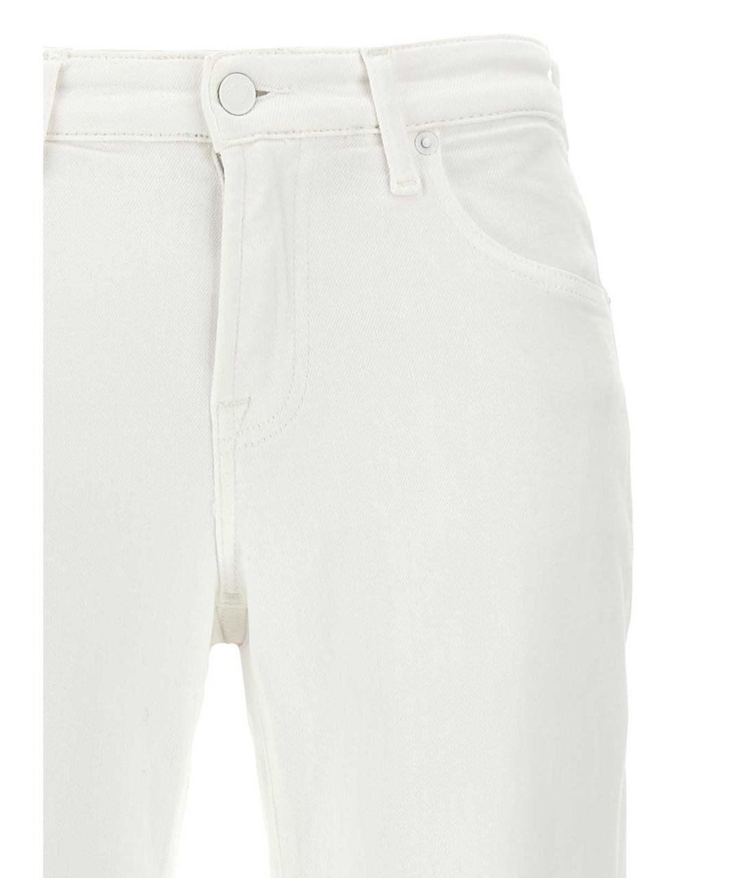 7 FOR ALL MANKIND Белые хлопковые прямые джинсы, фото 3