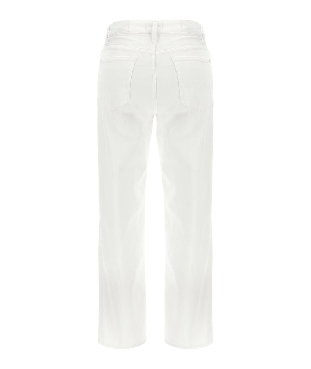 7 FOR ALL MANKIND Белые хлопковые прямые джинсы, фото 2