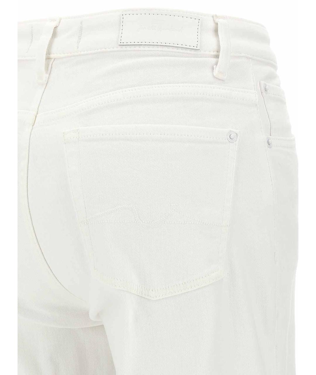 7 FOR ALL MANKIND Белые хлопковые прямые джинсы, фото 4
