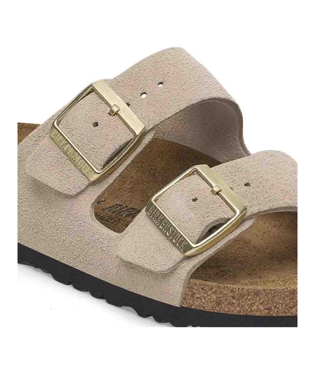 BIRKENSTOCK Бежевые кожаные сандалии, фото 6