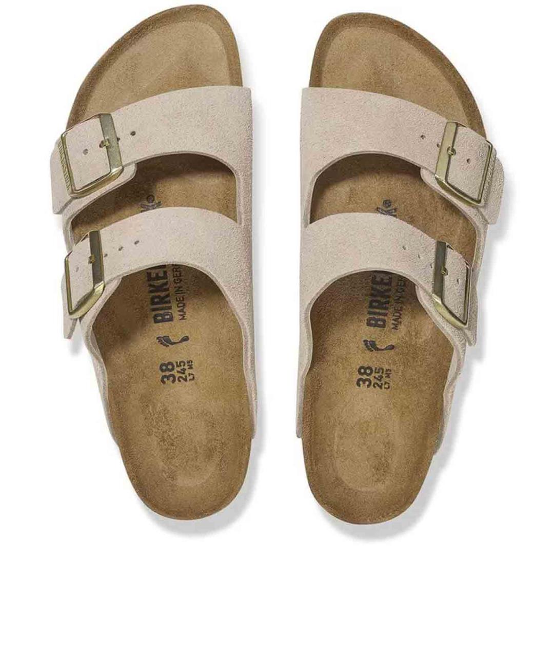 BIRKENSTOCK Бежевые кожаные сандалии, фото 3