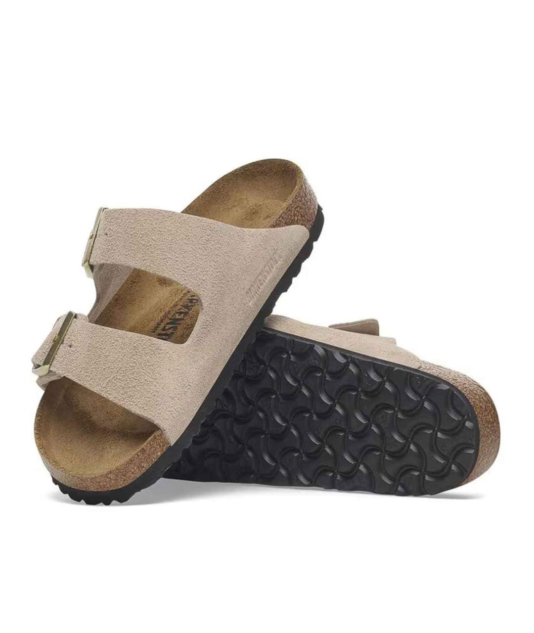 BIRKENSTOCK Бежевые кожаные сандалии, фото 2