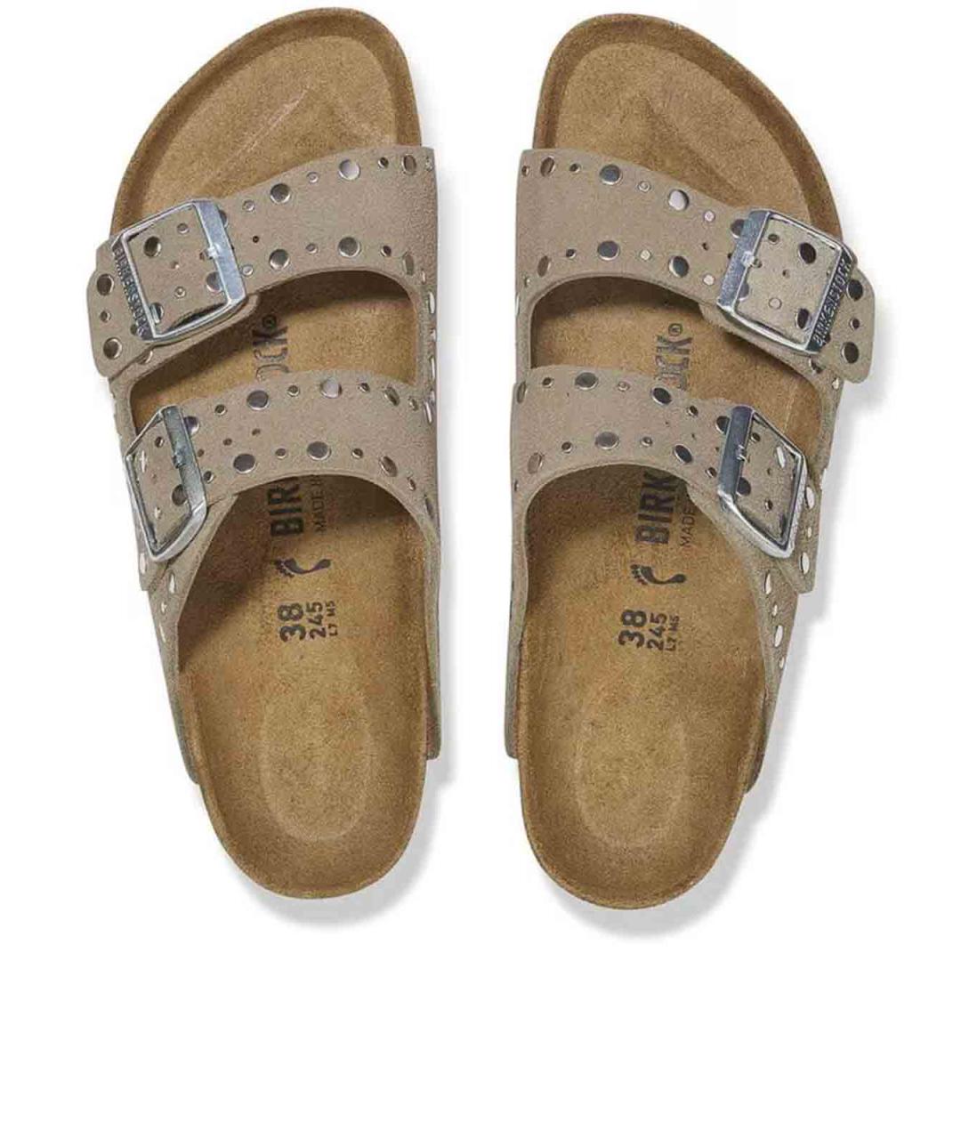 BIRKENSTOCK Серые кожаные сандалии, фото 3