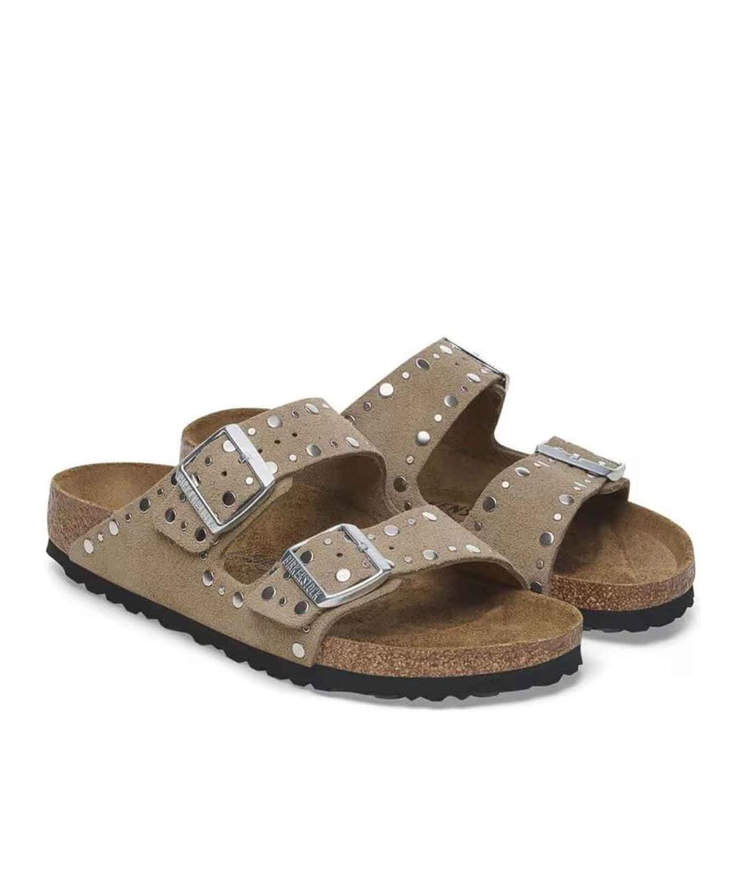 BIRKENSTOCK Серые кожаные сандалии, фото 4