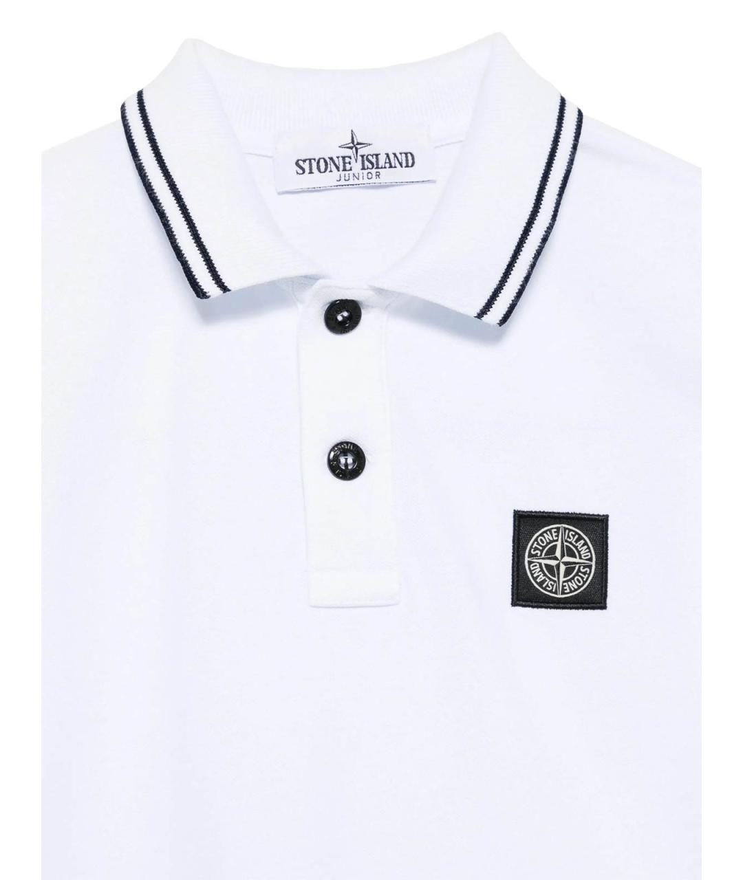 STONE ISLAND Белая хлопковая детская футболка, фото 3