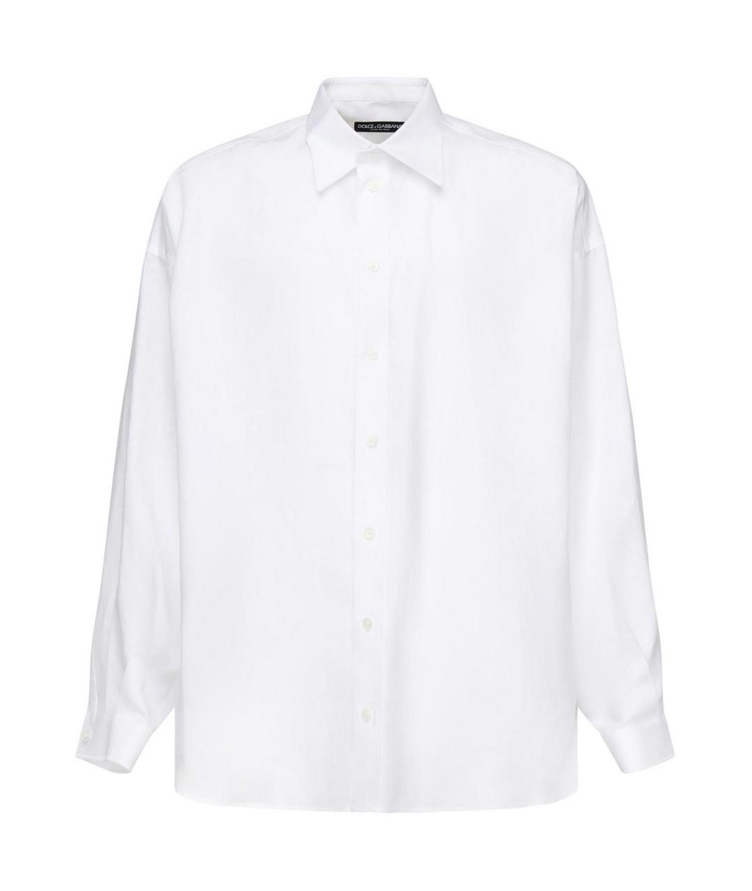 DOLCE&GABBANA Белая льняная классическая рубашка, фото 1