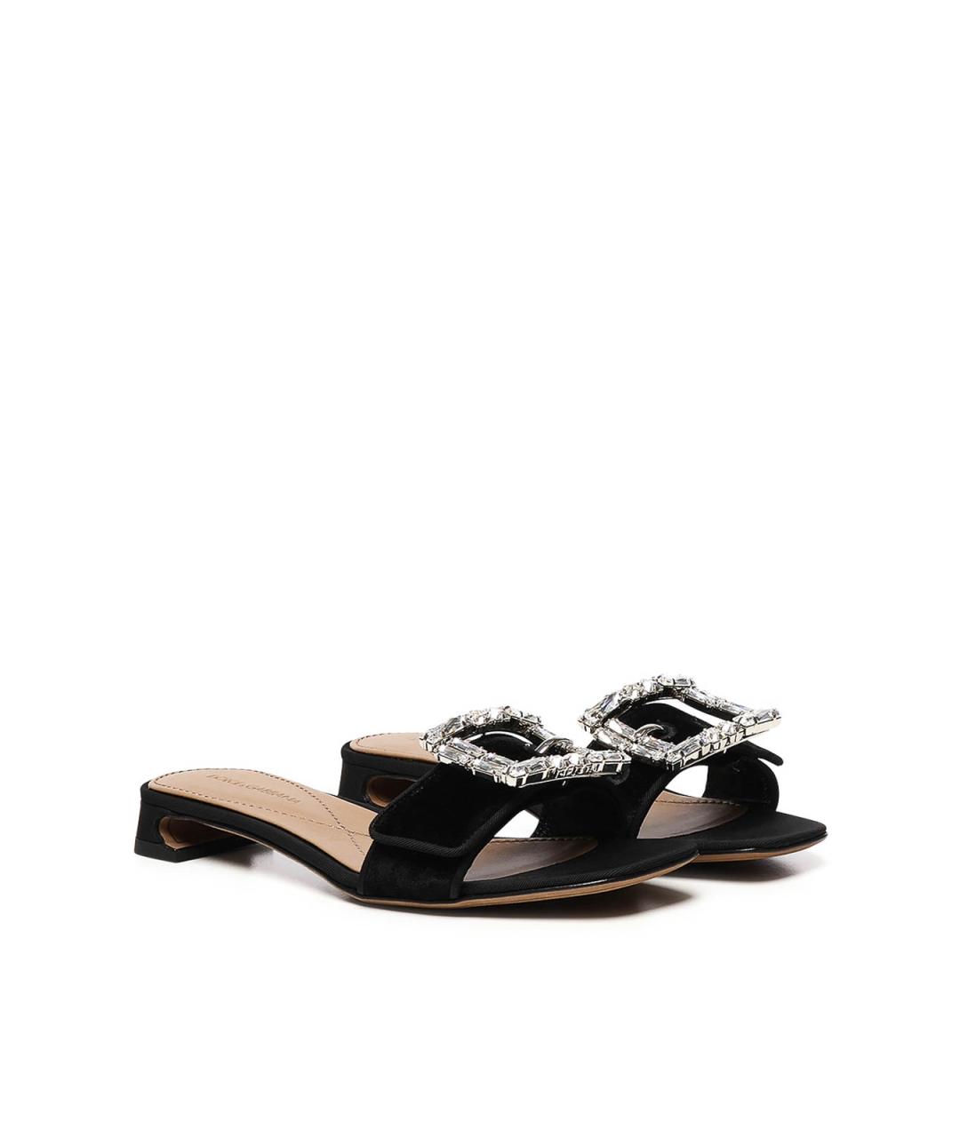 DOLCE&GABBANA Черные текстильные мюли, фото 3