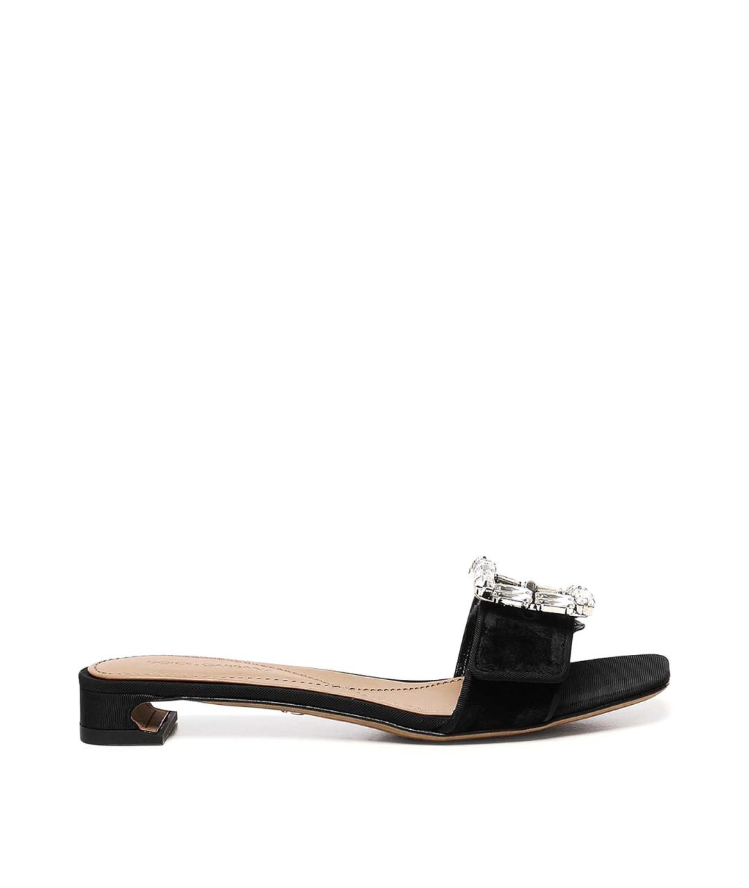 DOLCE&GABBANA Черные текстильные мюли, фото 1