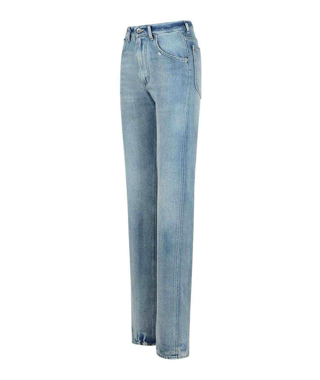 MAISON MARGIELA Голубые хлопковые джинсы слим, фото 3