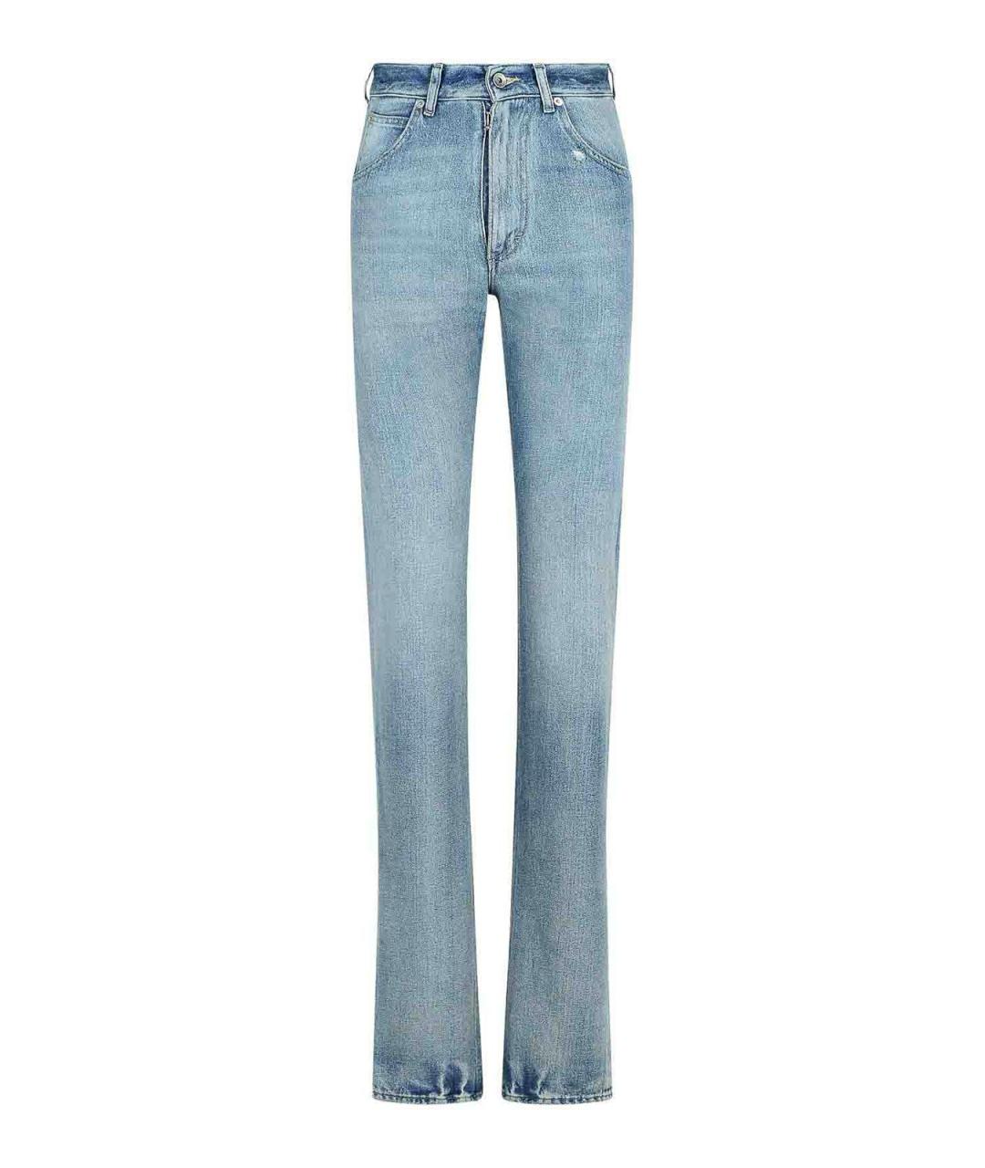 MAISON MARGIELA Голубые хлопковые джинсы слим, фото 1