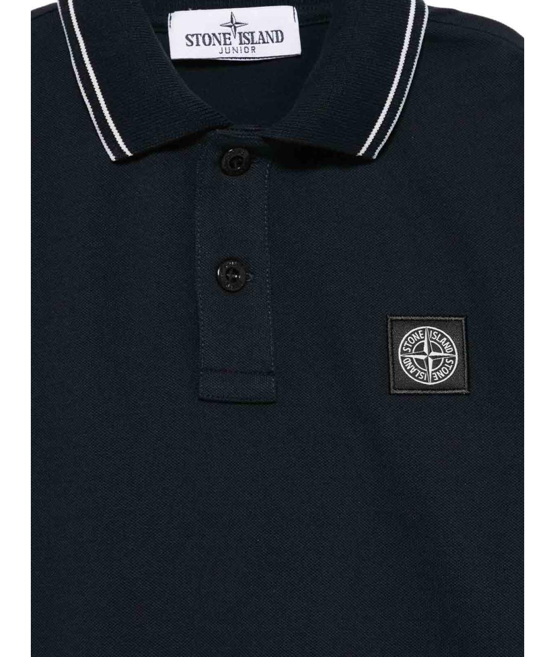 STONE ISLAND Темно-синяя хлопковая детская футболка, фото 3