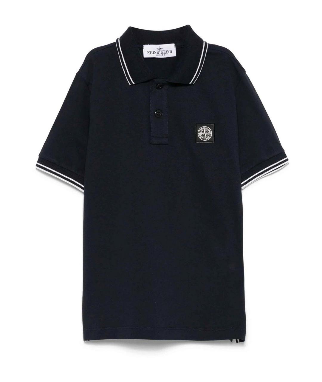 STONE ISLAND Темно-синяя хлопковая детская футболка, фото 1