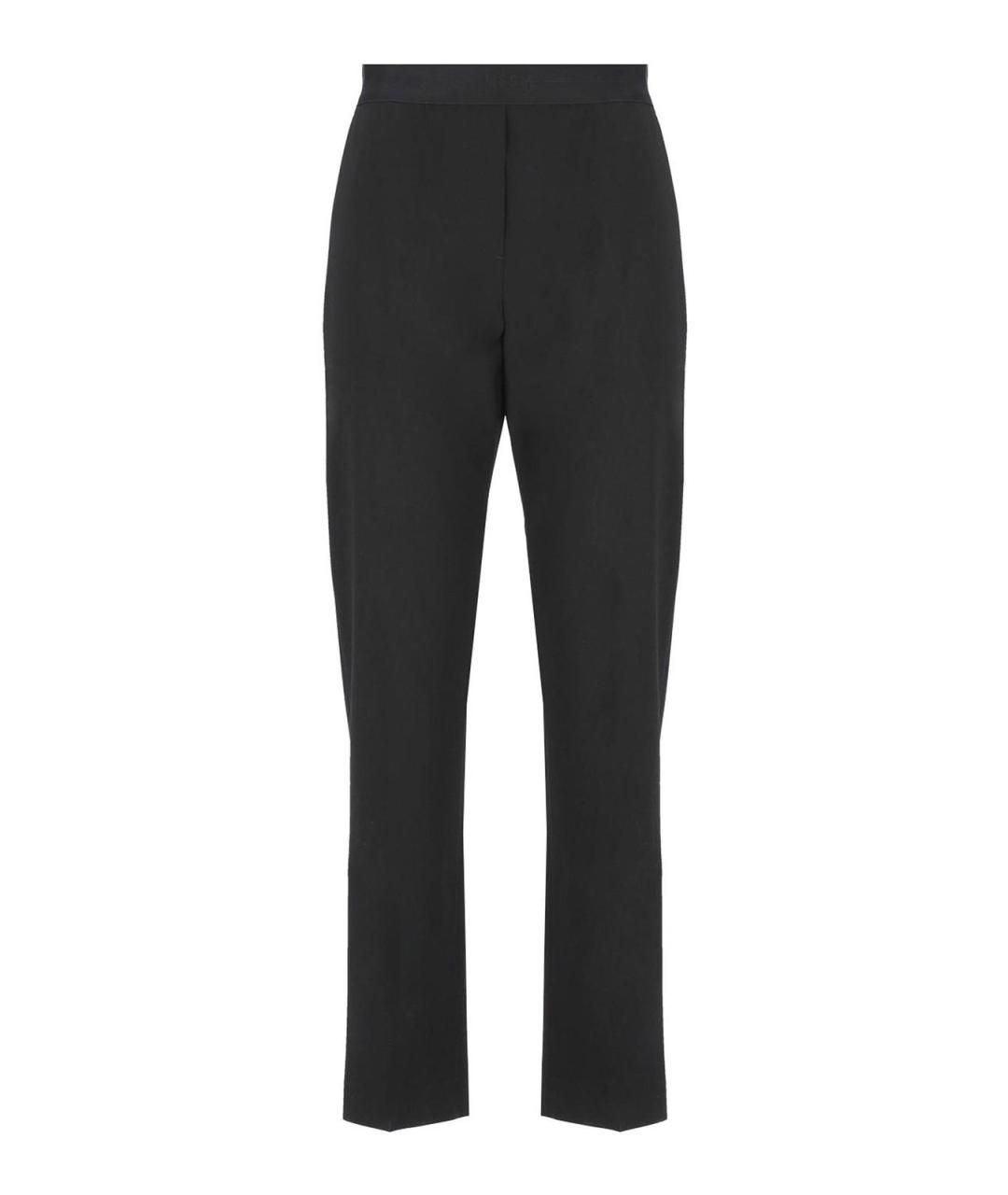 MSGM Черные шерстяные прямые брюки, фото 1