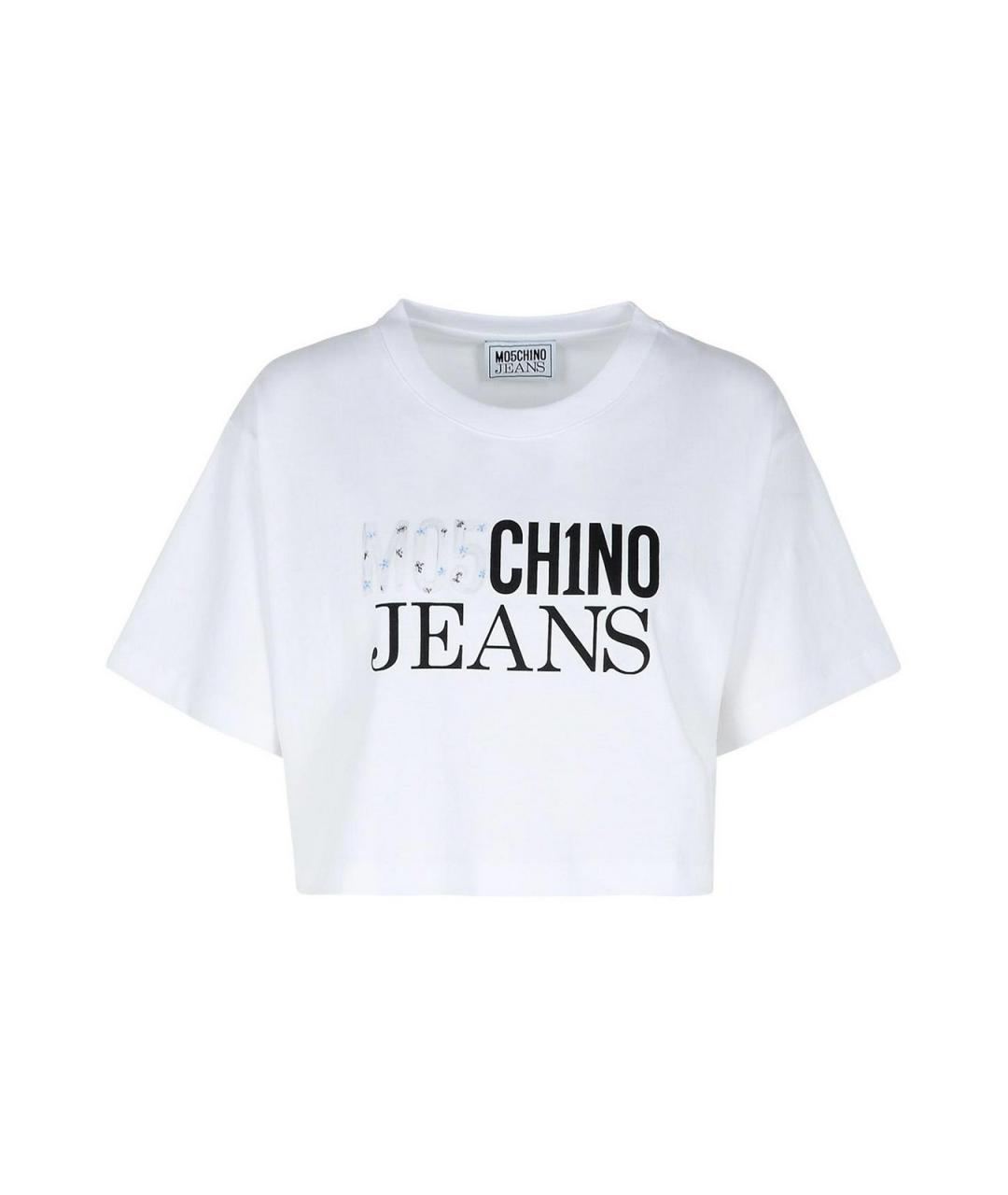 MOSCHINO JEANS Белая хлопковая футболка, фото 1